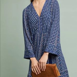 Akemi + Kin Rozalin Embroidered Flute Sleeve Dress